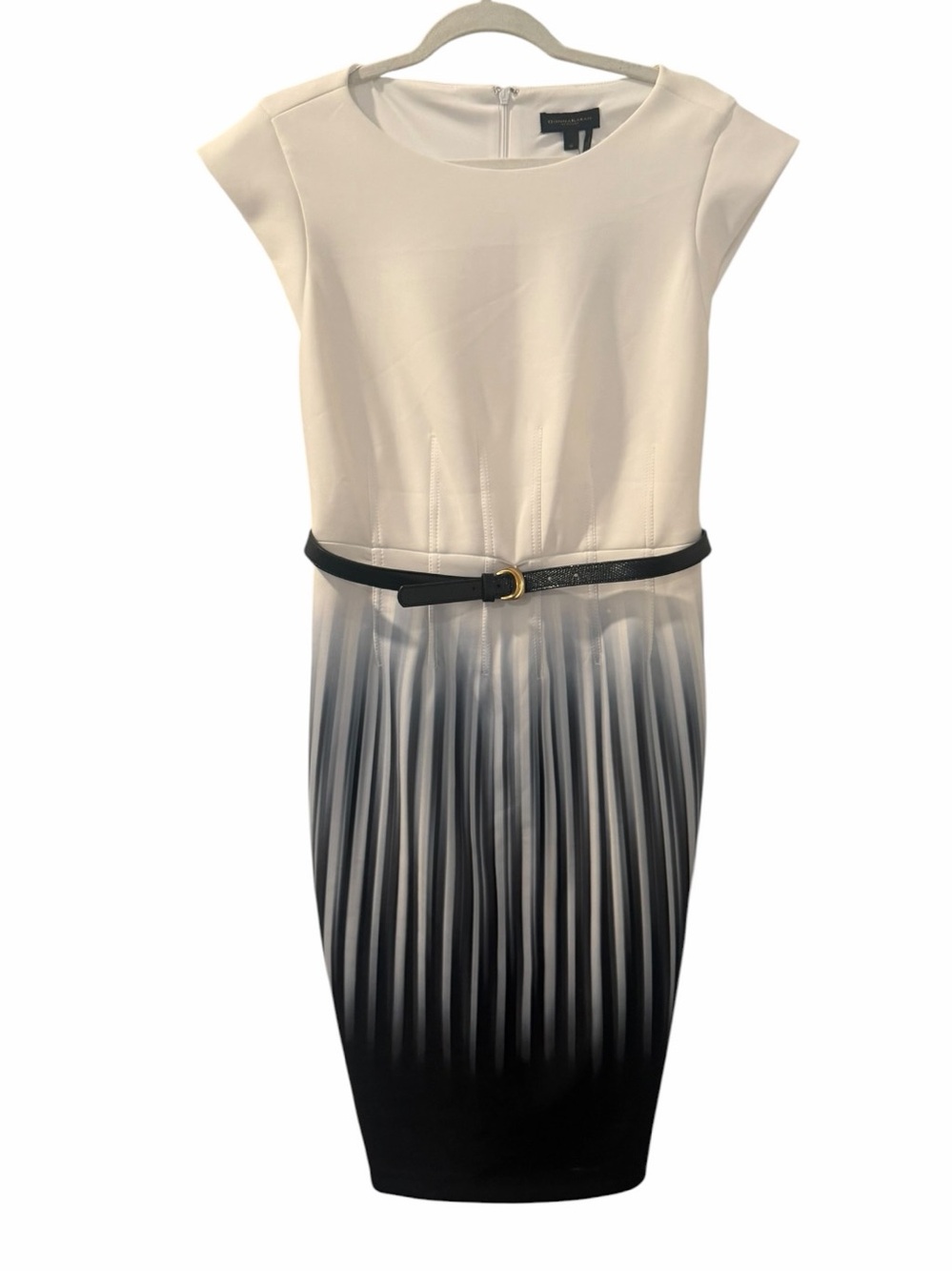 Donna Karan New York Ombre Pleated Sheath Dress with Belt size 10 NWT - Picture 9 of 11